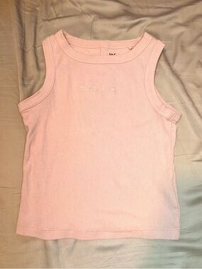 Girls' Pink Ribbed Tank Top - Brand Unspecified